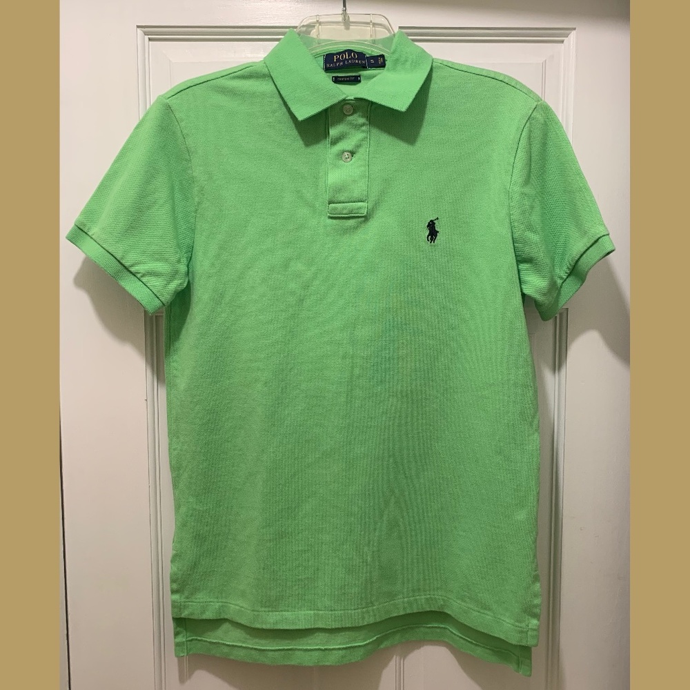 SOLD POLO Ralph Lauren Chartreuse Green Short Sleeved Polo Shirt - Men's Small